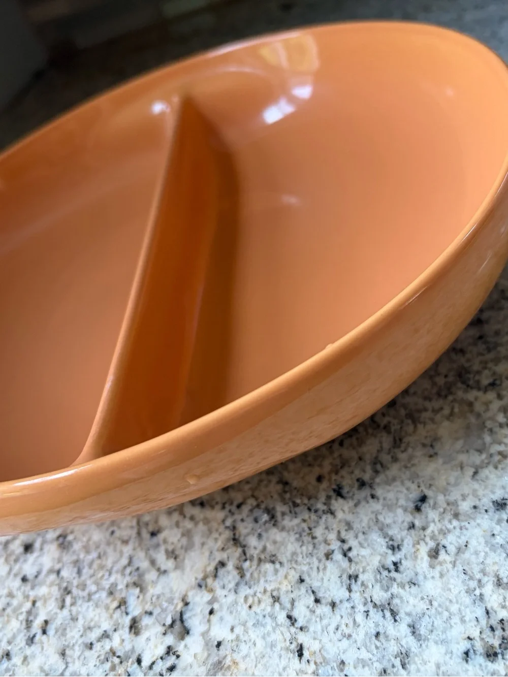 Russell Wright Stoneware Casual China Iroquois Divided Dish CANTELOUPE